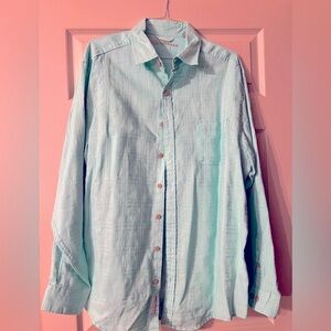 Men’s Caribbean Solid Linen Woven Long Sleeve Shirt